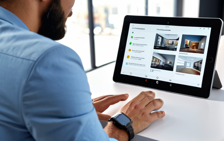 A professional individual, fully clothed in smart casual attire, calmly interacting with a sleek tablet that displays a personalized digital interface. The screen shows elements of tailored recommendations and user insights. The setting is a bright, modern home office or a co-working space, with soft, ambient lighting. The scene emphasizes seamless, data-driven consumer experiences. safe for work, appropriate content, fully clothed, professional, perfect anatomy, correct proportions, natural pose, well-formed hands, proper finger count, natural body proportions, professional photography, high quality.