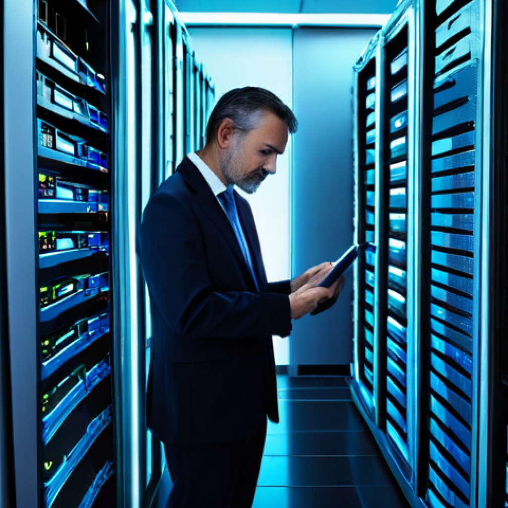 A focused data professional, middle-aged, with a thoughtful expression, dressed in a modest business suit, standing in a clean, brightly lit, modern server room. They are holding a tablet displaying complex data visualizations related to data quality challenges. One hand is pensively touching their chin, indicating deep thought on ethical data handling. The background shows rows of neat, blue-lit server racks, symbolizing the structured environment where data integrity is paramount. High-resolution professional photography, cinematic lighting, crisp focus, natural skin texture, perfect anatomy, correct proportions, natural pose, well-formed hands, proper finger count, natural body proportions. safe for work, appropriate content, fully clothed, professional dress, family-friendly.