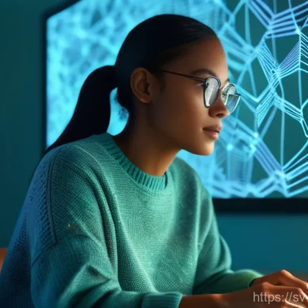 빅데이터 실무에서 활용하는 로그 분석 방법 - **Prompt:** A young, diverse individual (wearing casual, modest attire like a sweater and jeans) sit...