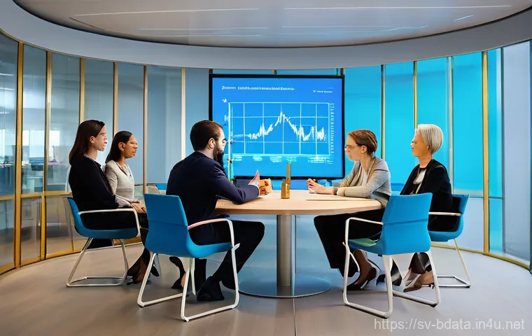 빅데이터 프로젝트와 ROI 측정 - **Prompt:** "A vibrant, modern Swedish office space at dusk. A diverse group of adult professionals,...